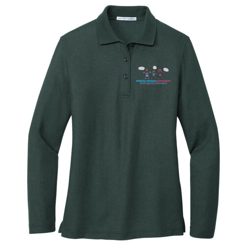RCSD Speech-Language Special Education Ladies Silk Touch Long Sleeve Polo Thumbnail