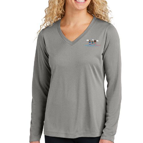 RCSD Speech-Language Special Education Printed Ladies Long Sleeve PosiCharge ® Competitor V Neck Tee Thumbnail